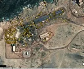 Caídas de aves sobre imagen satelital